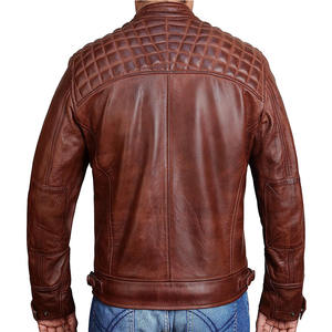 เสื้อนอกสำหรับนักขี่จักรยานหนังเข้ารูป, เสื้อแจ็กเก็ตสไตล์ไฮสตรีทสำหรับฤดูหนาวมีกระเป๋าซิปและปกคอตกแต่งใหม่สำหรับผู้ชาย - Product Image 4