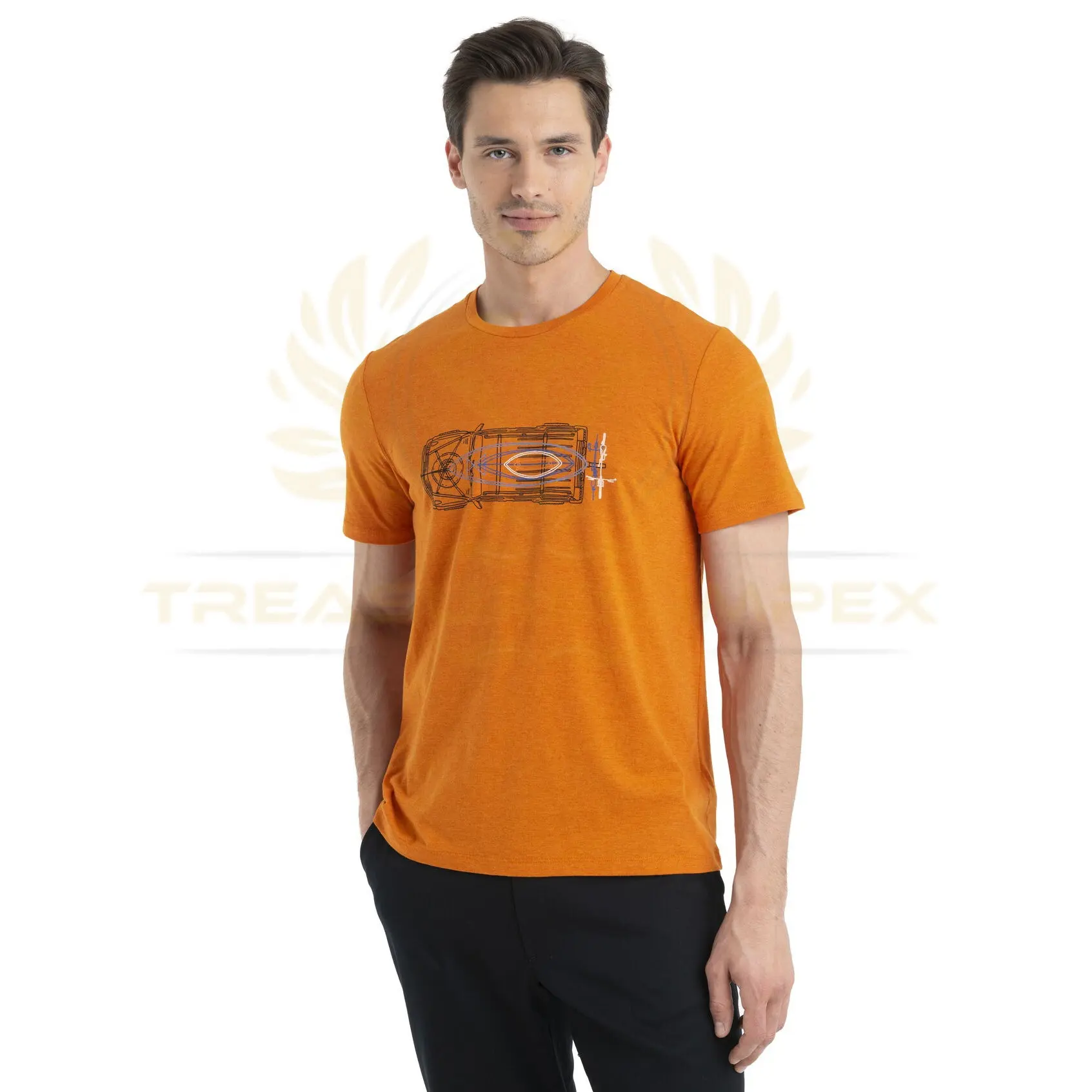 Maglietta da uomo con Logo Merino centrale classica manica corta Wireframe Wonder Mens Blank t Shirt Premium alta qualità