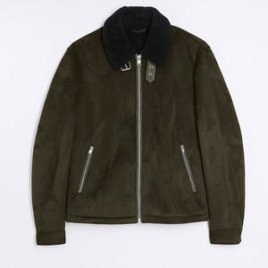 Chaqueta Bomber de Cuero de Última Moda en Oferta, con Cuello Vuelto y Diseño Impermeable Frontal, Crea Tu Propio Atuendo Urbano Moderno en Línea - Product Image 1