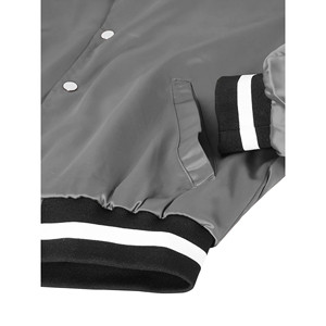 Varsity Satin Hip Hop Street Custom Men's Bomber Jacket Manga larga Impermeable Tallas grandes Venta al por mayor Blank Baseball Lettermen - Product Image 6