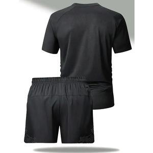 Ensemble de shorts de compression légers et respirants pour hommes, décontractés pour l'été, t-shirt de yoga à séchage rapide, vêtements de sport ajustés pour l'entraînement - Product Image 2