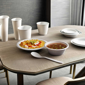 Vente en gros de bols en bagasse de canne à sucre compostables de 8 oz à 32 oz, contenants alimentaires jetables robustes et durables - Product Image 1