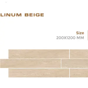 Model "Linum Beige" in 200x1200mm Porcelain Wooden Planks Tiles for Kitchen flooring premium quality tiles by Novac Ceramic