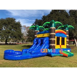 Château rebondissant de palmier avec toboggan Utilisation commerciale Waterslide Bounce Combo Commercial Bounce House Combo - Product Image 3