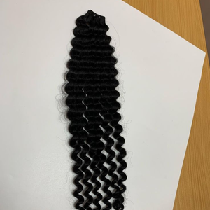 Extensiones de Cabello Brasileño Remy con Ondas Profundas, Color Negro Natural, Trama Doble a Máquina con Adhesivo, Ondas Sueltas - Product Image 2