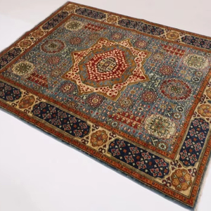 Tapis de style turc noué à la main Oushak bleu 9x12, tapis modernes Oushak colorés personnalisés disponibles - Product Image 1