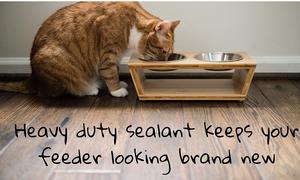 4' Raised <b>Dog</b> <b>Bowls</b> for Small <b>Dogs</b> and Cats Elevated <b>Dog</b> <b>Bowl</b> <b>Stand</b> by Pawfect Pets. Pet Feeder Comes with Four Stainless Steel - Product Image 3