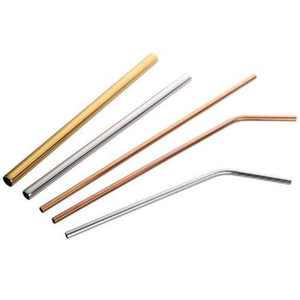Best Selling Custom Logo Best Hot Selling 6*267mm Bent <b>Straight</b> Drinking Straws Stainless Steel Straw Colorful Smoothie Straw - Product Image 1