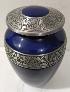 Urna de cremación de Metal con diseño de pájaros voladores, Color azul para cenizas humanas adultas, urnas de cremación conmemorativas, suministros funerarios - Product Image 4