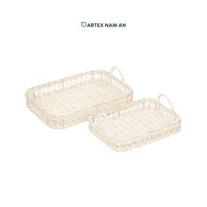 Plateaux de rangement en rotin écologiques avec poignées pour la décoration de la maison - Product Image 4