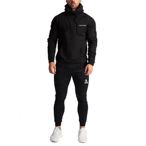 Top qualité hommes 2 pièces survêtement sport vêtements de sport hommes à capuche et pantalon de jogging ensemble décontracté pull à capuche survêtement - Product Image 5