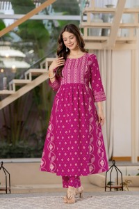 Conjunto de pantalón y kurta de algodón con estampado Ikat en amarillo mostaza para mujer – Ropa informal étnica tradicional estilo indio - Product Image 6