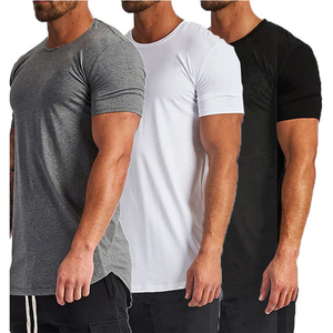 Sublimation personnalisée T-shirt de gym pour hommes en coton élasthanne vêtements d'entraînement de fitness à col rond logo personnalisé chemise surdimensionnée - Product Image 2
