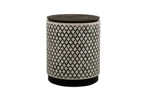 Incrustation d'os faite à la main en bois Morden motif tambour incrustation d'os Table d'appoint Meubles de table d'appoint avec taille personnalisée de l'Inde - Product Image 4