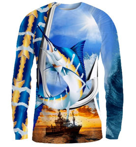 Oem Odm Sublimación Protección solar Poliéster Ropa de pesca Hombres Manga larga Malla Uv Camisas de pesca Ropa de entrenamiento Ropa de hombre - Product Image 6