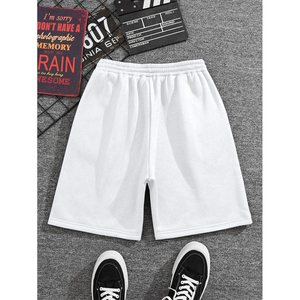 Unisex Guys <b>Drawstring</b> Waist Shorts 100%Cotton Customize Fashion Solid Color Shorts for Men - Product Image 2