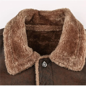 Veste en cuir Streetwear de créateur surdimensionné avec fermeture éclair pour homme - Product Image 6