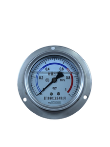 6인치 150mm 부르돈 튜브 패널 장착 압력계 0-1 바 액체 충전 SS316L 후면 연결 전면 플랜지 마노미터 충격 방지 - Product Image 1