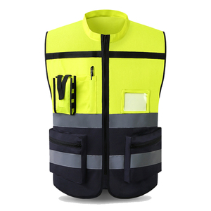 Salut Vis 100% Polyester tricot tissu trafic réfléchissant sécurité Construction travail veste hommes sécurité chaussée gilet Logo personnalisé - Product Image 1