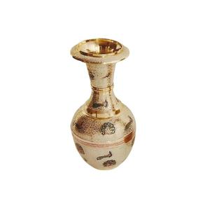 Florero de latón de alta calidad con grabado multicolor pintura roja acabado dorado para Decoración de mesa - Product Image 6