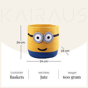 Panier de rangement en jute sur le thème des Minions pour la décoration de chambre - Product Image 5
