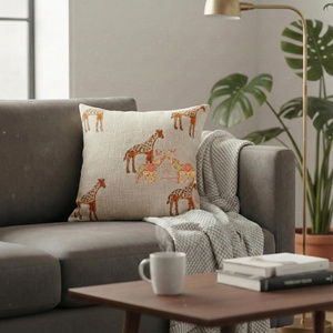 Funda de Cojín de Algodón con Estampado de Jirafa de Alta Calidad para Decoración del Hogar y Hoteles - Product Image 2