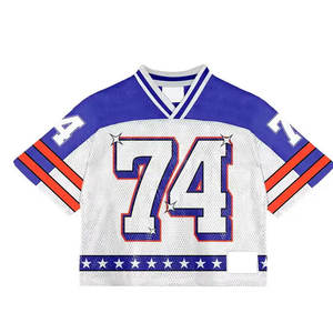 Maillot de football classique à manches courtes respirant, taille plus, inspiré de l'ancienne école, design rétro vintage pour équipe - Product Image 1