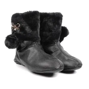 Stylishly Designed Women's Karapan Ichigi Leather Boots With Fur Trim Made In Uzbekistan With Expertise By The Manufacturer