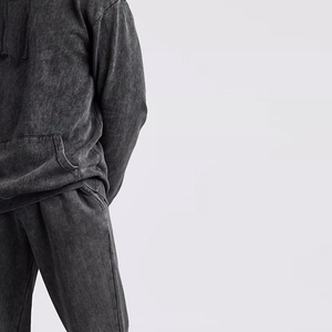 Ensembles de survêtements en molleton de coton délavé personnalisés 2024 de haute qualité, à épaules tombantes, respirants, imprimés, pour la gym, OEM, hiver, grandes tailles - Product Image 5
