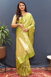 Hermoso Sari de seda suave y pura con borde de contraste de Jari puro y pallu rico con blusa Sari - Product Image 5