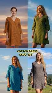 Nouvelle robe Boho pour femmes à la mode à la mode coton Blast Baba article accrocheur dentelle bouton fermeture éclair décorations respirant élégant - Product Image 4