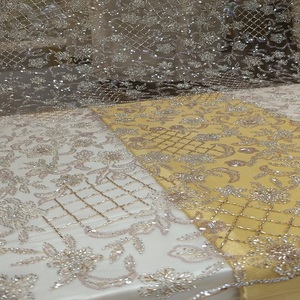 Tissu net de qualité d'exportation indienne pour la fabrication de robes de festival de mariage Tissu en polyester brut disponible au prix de gros - Product Image 3