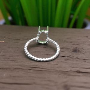 Componente de Montura Semi-Encastrada de Plata de Ley 925 de Alta Calidad para Anillo con Diseño de Espiral, para Joyería DIY, de 6x4MM a 21x14MM - Product Image 5