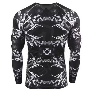 Alta calidad impreso colorido manga larga hombres MMA Rush Guard calidad superior MMA Fitness hombres Rush Guards - Product Image 3