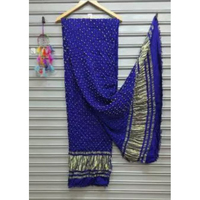 Dupatta Tradicional de Seda Gajji para Invitadas de Boda, Suave y Lisa, Dupatta Bandhej de Seda Gajji Pura en Oferta, Precio de Fabricante