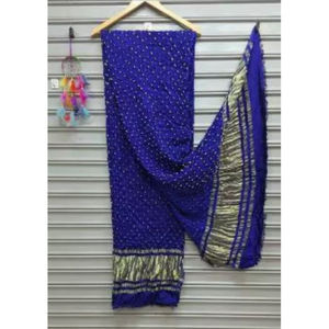 Dupatta en soie Gajji traditionnelle pour invité de mariage, douce et lisse, pure soie Gajji Bandhej Dupatta, prix de vente par le fabricant - Product Image 1