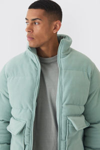 Nouvelle arrivée, veste matelassée à col cheminée en polaire, coupe-vent, chaude, d'hiver, de haute qualité, pour homme, avec poches - Product Image 3