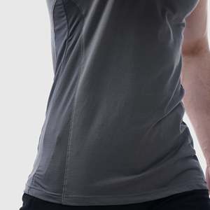 Invincible Athletic Men's Gym Tank <b>Top</b> Dark Grey 3D Muscle Style with Rhinestone XL Hooded Collar for Workout - Product Image 6