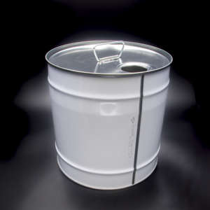 Best Quality 19,7 lt. diameter 300 x 310 mm customizable tinplate cylindrical <b>drum</b> with handle and pouring hole - Product Image 1