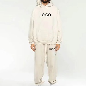 Wholesale High Quality Winter Printed Distressed <b>Fleece</b> Hoodie <b>Jogger</b> Set Regular Fit Tracksuit Drawstring Waist Athleisure - Product Image 1