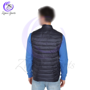 2025 Front Zipper Sleeveless Simple Casual Padded Coat OEM/ODM Custom Supply Puffer <b>Vest</b> For Men Lightweight Quilted Coats - Product Image 4
