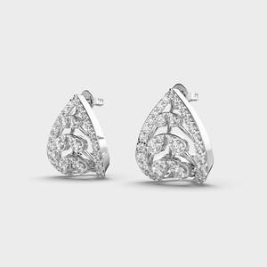 Boucles d'oreilles pour femmes en argent sterling 925 massif de luxe, diamant de laboratoire taille brillant 1,062 ct, plaqué rhodium |   Bijoux fins OEM/ODM - Product Image 2