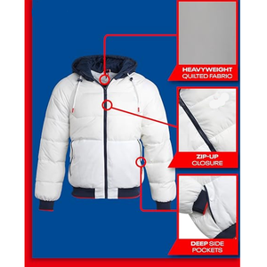 Chaqueta de invierno informal para hombre, abrigo de tela acolchada, prendas de vestir acolchadas con capucha, a prueba de viento y a prueba de viento - Product Image 5