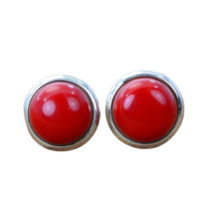 925 Solid Silver Classical Stud Earrings <b>Jewelry</b> For Women 925 Sterling Silver <b>Coral</b> Gemstone Boho Style Handmade Earrings Gift - Product Image 1