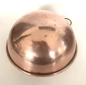 Suministro directo de fábrica Ecológico Tazón grande de cobre para mezclar clara de huevo Utensilios de cocina redondos Tazón de acero para comida de fiesta con asa - Product Image 6