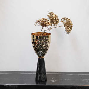 Florero de Metal Decorativo para Mesa, Centro de Mesa con Base de Mármol Texturizado para Decoración de Hogar, Hotel, Bodas, Exposiciones - Product Image 4