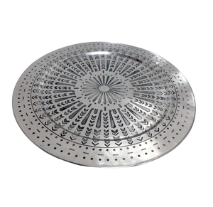 Nouveau plat et plateau de taille standard de couleur antique de nickel de plaque ronde en aluminium de service pour servir la nourriture dans l'hôtel de restaurant - Product Image 6