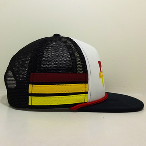 5-panel Retro hoàng hôn sọc bọt <span class=keywords><strong>Trucker</strong></span> <span class=keywords><strong>hat</strong></span> Puff in không thấm nước nhung lưới cap Việt Nam Y2K Màn hình da in du lịch <span class=keywords><strong>hat</strong></span> - Product Image 2