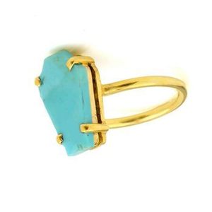Kingman Arizona Bague fine turquoise pour femme minimaliste 10x17mm en argent sterling de haute qualité avec placage à l'or rose - Product Image 3