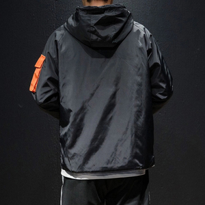 Best Quality New Arrival Wholesale Custom Logo <b>Half</b> Zipper <b>Men</b> Hooded Streetwear Windbreaker <b>Jackets</b> - Product Image 5